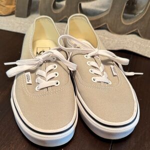 Vans Light Tan Canvas Shoes with White Accents